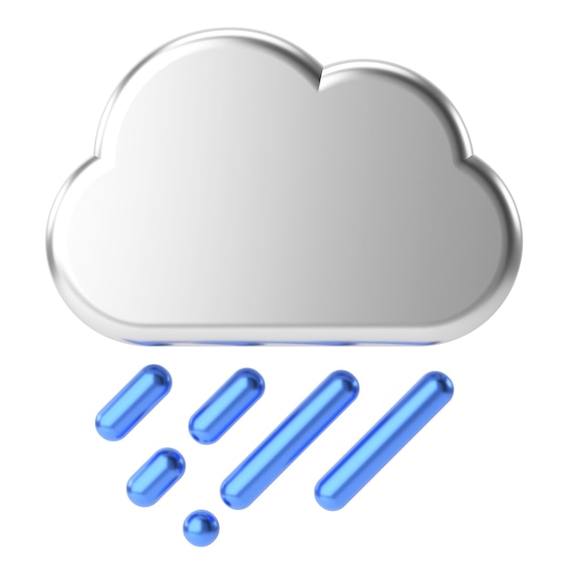 Deszczowa ikona pogody 3D Ikona klimatu 3D Element 3D