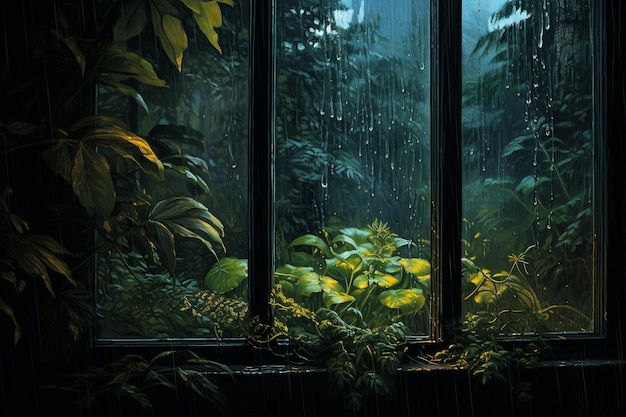 Deszczowa okno