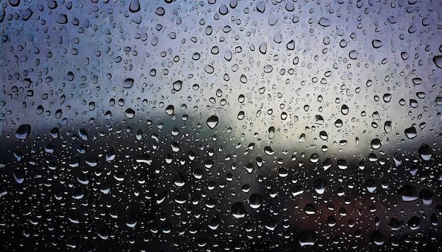 deszczowe szklane abstrakcyjne tło z kropelami wody