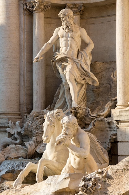 Detale fontanny di Trevi w Rzymie we Włoszech