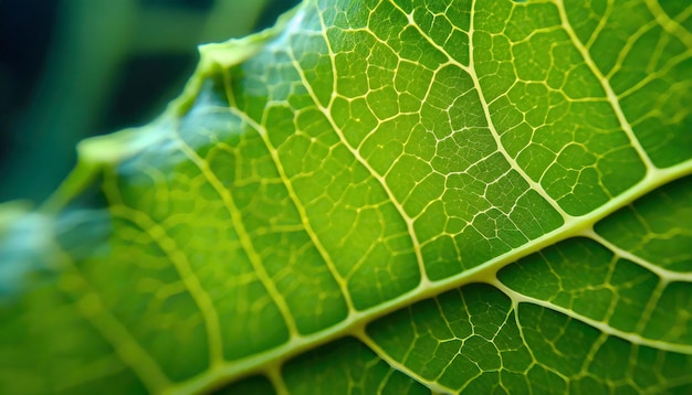 Detale mikroskopijne żył liści zielonych