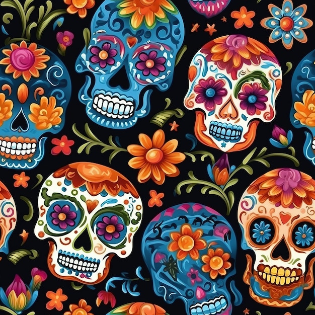 Dia de los muertos czaszka tapeta