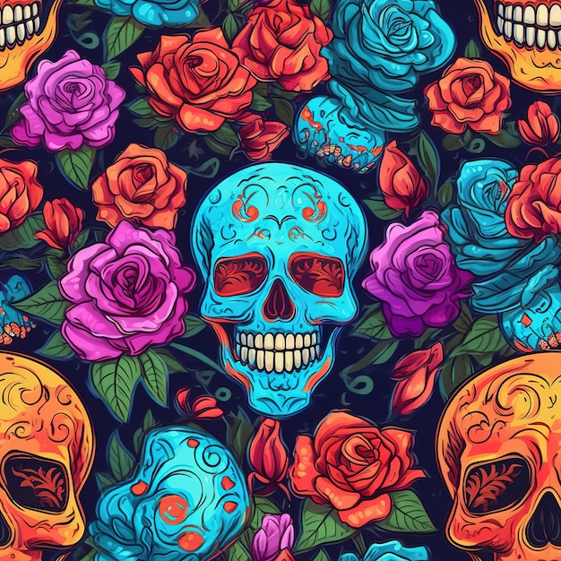 Dia de los muertos czaszka tapeta