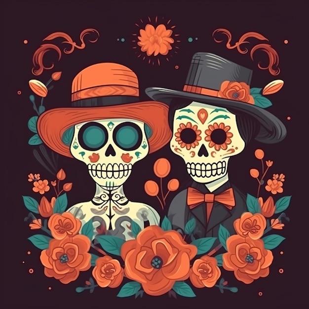 Dia de los muertos Dzień umarłych meksykański festiwal świąteczny