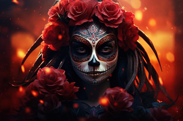 Dia de los muertos twarze kobiet