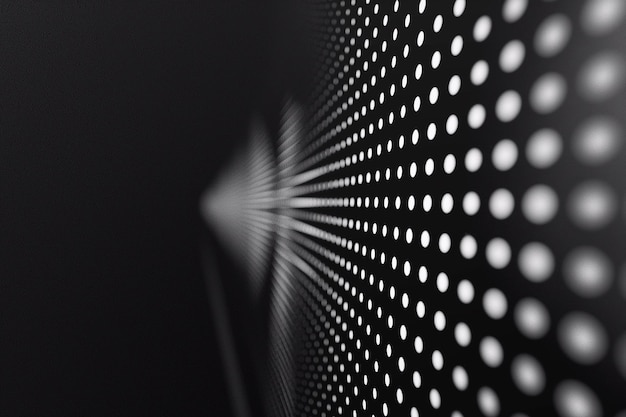 Zdjęcie diagonal halftone circles create a 3d perspective on a dark backdrop