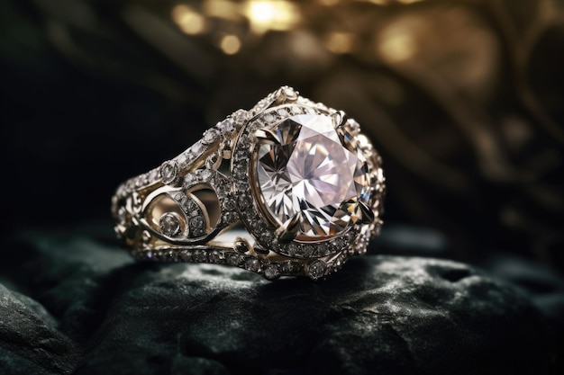 Diamentowy pierścionek, diamentowy pierścień zaręczynowy, sztuczna inteligencja.