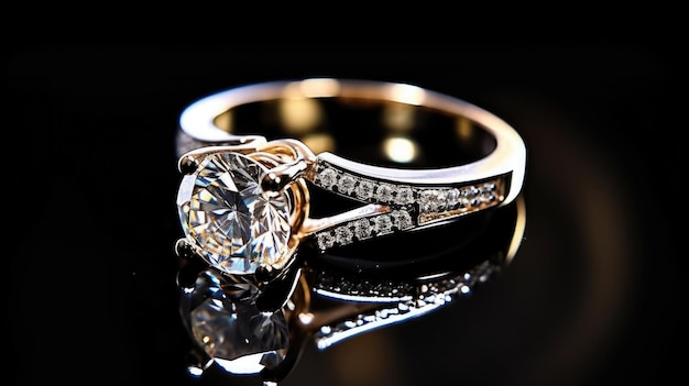 Diamentowy pierścionek ze słowem diament