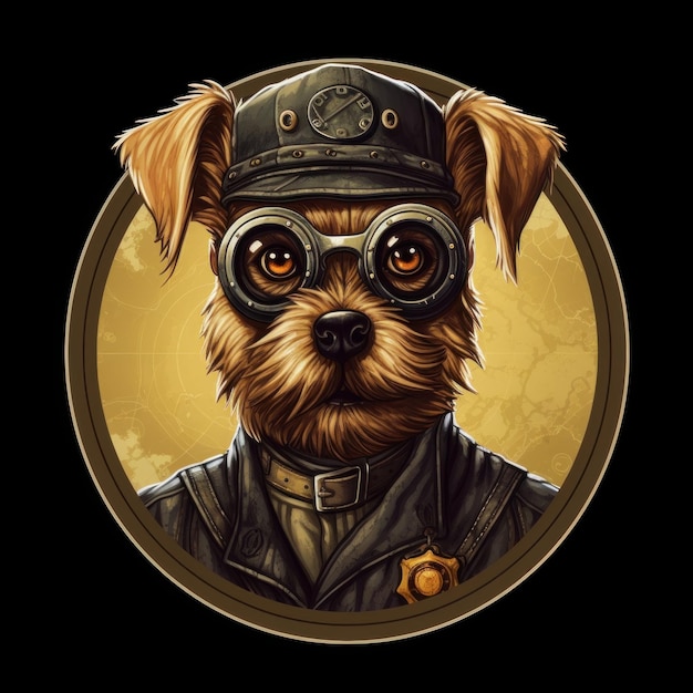 Dieselpunk Yorkshire Terrier naklejka