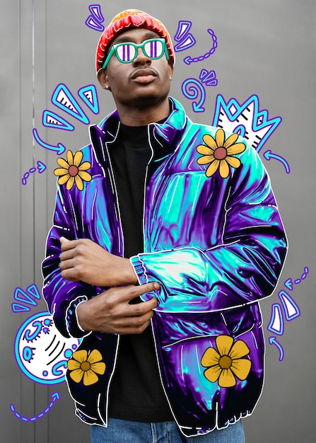 Digital art clothes collage design (cyfrowa sztuka projektowania odzieży)
