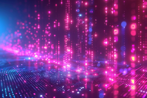 Digital Binary Technology Background stworzone za pomocą Generative AI