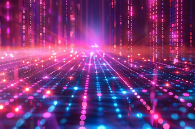 Digital Binary Technology Background stworzone za pomocą Generative AI