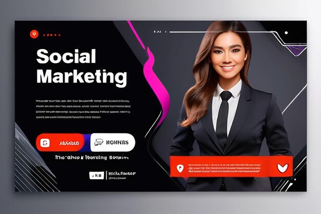 Digital Business Marketing Web Banner dla mediów społecznościowych Post Design Online Marketing Agency digital poster Template