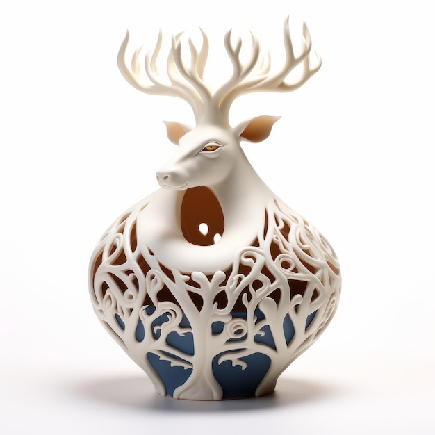 Zdjęcie digital deer pot a captivating 3d ceramic art autorstwa nowojorskiej artystki sarah brockman