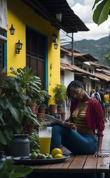 Zdjęcie digital lifestyle colombia ai życie w kolumbii kolumbia festiwal fotografii ulica kolumbii