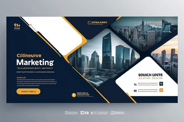 Zdjęcie digital marketing agency business social media banner template design editable minimalny i odpowiedni