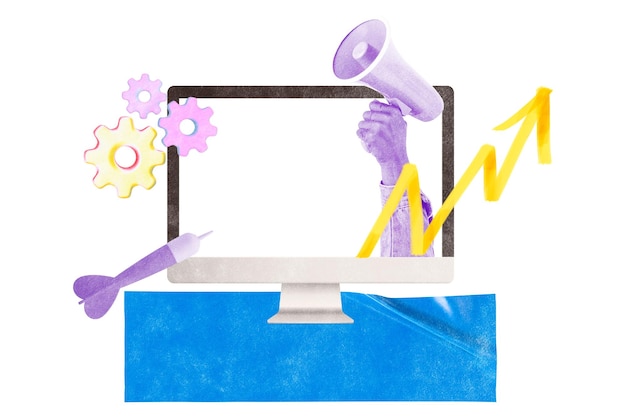 Digital marketing png sticker remixed media przejrzyste tło