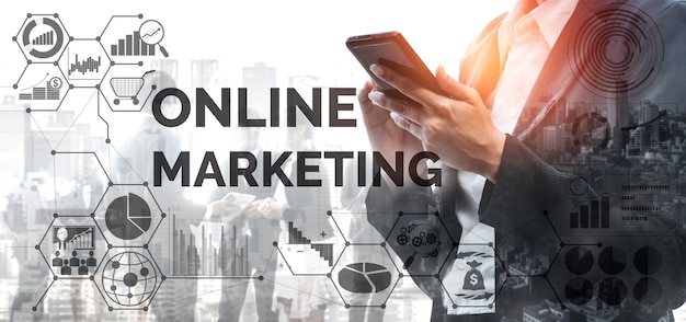 Zdjęcie digital marketing technology solution for online business concept.