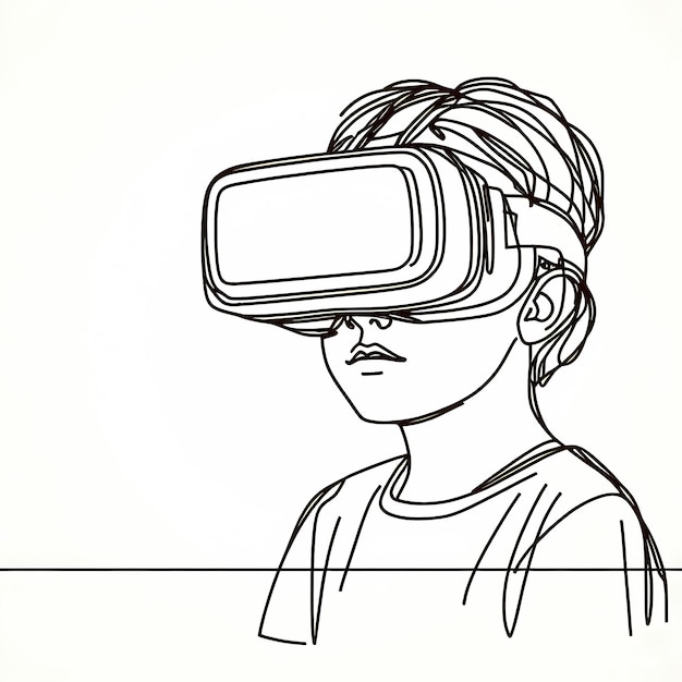 Digital Native Vr Head Set Gen A dziecko i technologia lineart