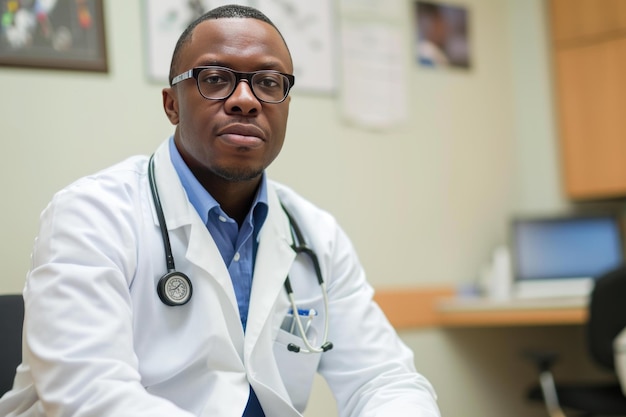 Diligentny afroamerykański lekarz Generate Ai
