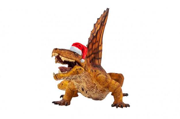 Dimetrodon Dinosaur With Christmas Hat