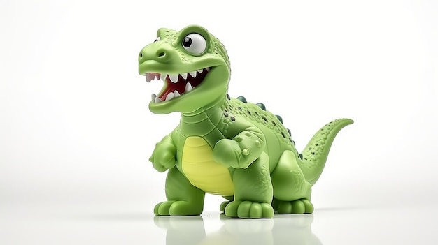 DinoMania Zabawny plastikowy zabawkowy dinozaur pozujący na pustym płótnie ar 169