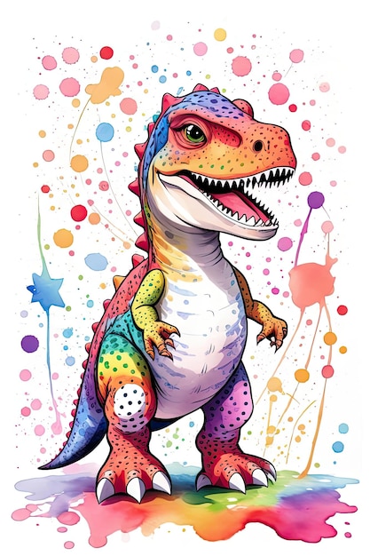 Dinozaur kreskówka na białym tle Ilustracji wektorowych dla swojego projektu