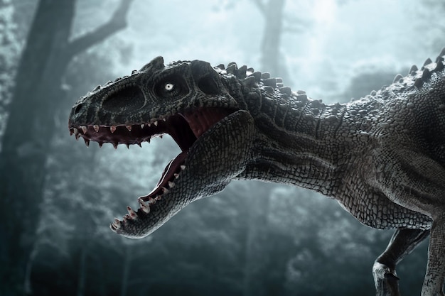 Dinozaur Tyrannosaurus Rex w dżungli
