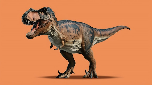 Dinozaur Tyrannosaurus trex na białym tle