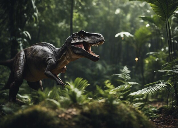 Zdjęcie dinozaur w dżungli