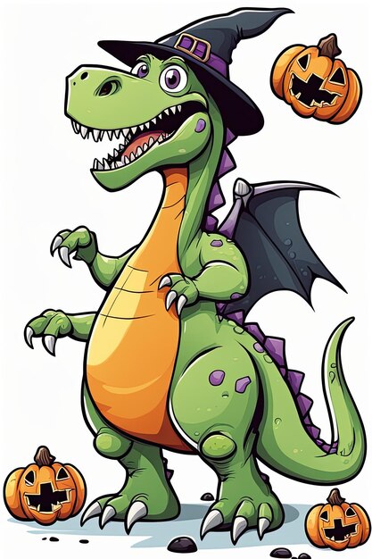 Zdjęcie dinozaur z tematyki halloween