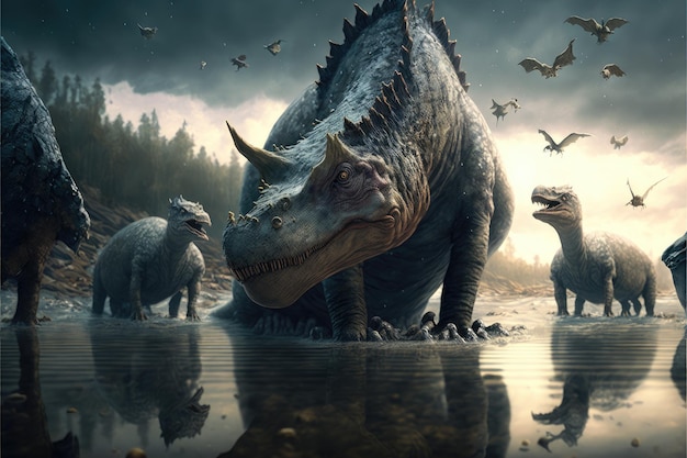Dinozaury spekulacyjny i niepowtarzalny charakter Koncepcja prehistoryczna krajobrazu