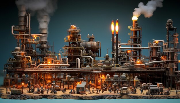 Diorama rafinerii ropy naftowej