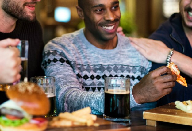 Diverse People Hang Out Pub Friendship