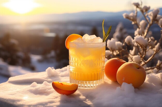 Divine Apricot Elixir on Snowy White 4K Fotografia zdjęć Apricot