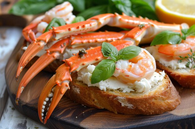Divine Shrimp and Crab Legs Crostini Receptura z serem kremowym z ziołami