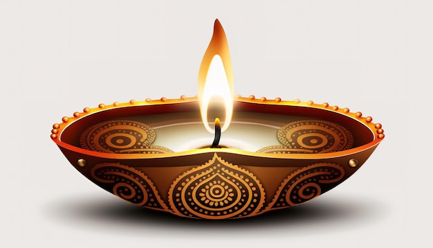 Diwali diya lub lampa naftowa odizolowany festiwal świateł Generatywne ai