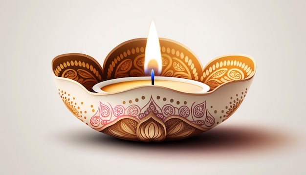 Diwali diya lub lampa naftowa odizolowany festiwal świateł Generatywne ai