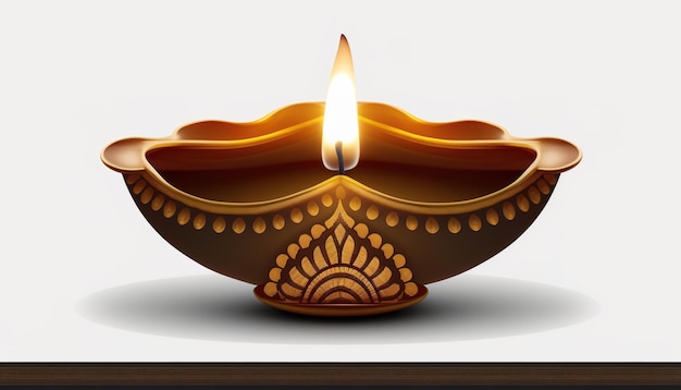 Diwali diya lub lampa naftowa odizolowany festiwal świateł Generatywne ai