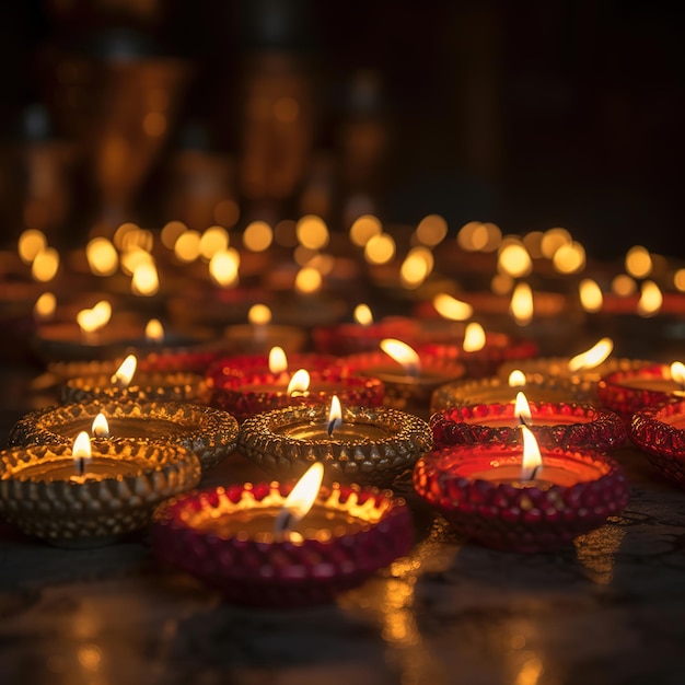 Diwali diya lub lampa naftowa odizolowany festiwal świateł Generatywne ai