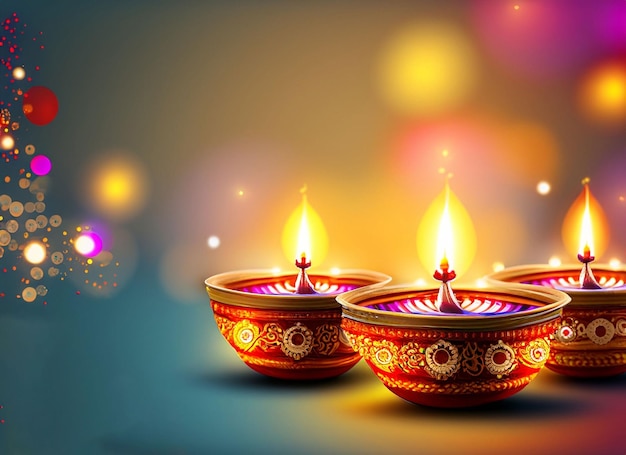 Diwali tło z diya