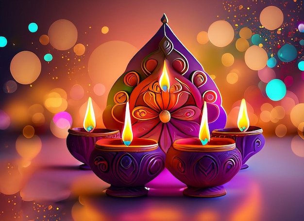 Diwali tło z diya