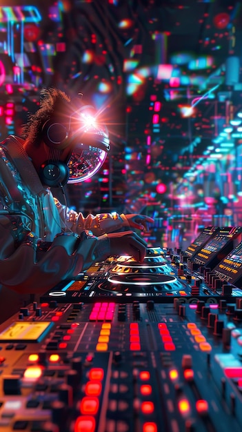 DJ muzyki elektronicznej Cyberpunk Style