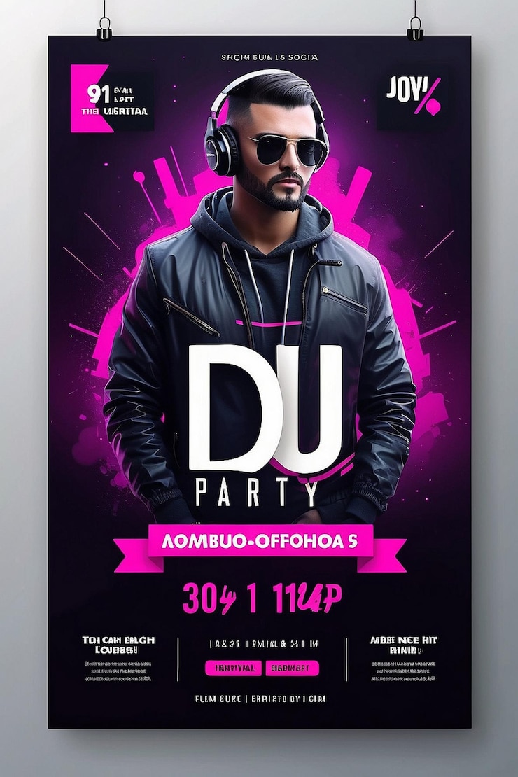 Zdjęcie dj night club party flyer i szablon banerów mediów społecznościowych