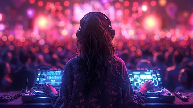 DJ z widokiem na parkiet taneczny w klubie nocnym