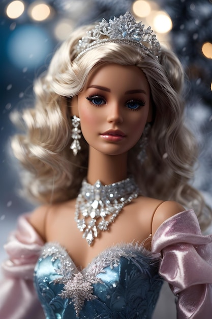 Długa zimowa sukienka Barbie