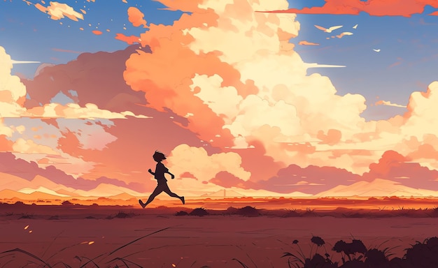 Długodystansowy biegacz na pustyni