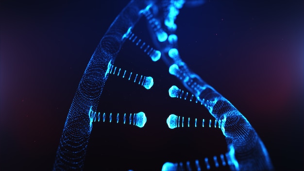 DNA na niebieskim tle