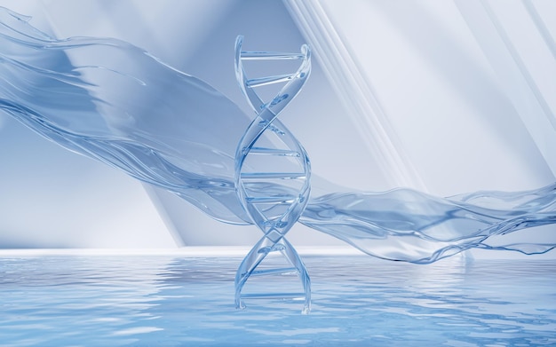 Dna Z Renderowaniem 3d Tła Powierzchni Wody