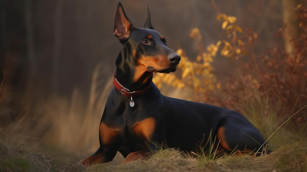 Doberman pinczer r. w trawie